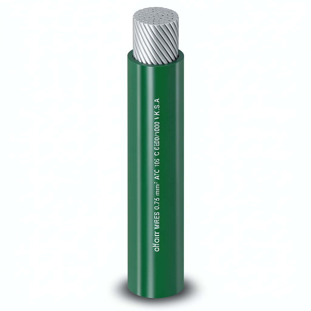 سلك مفرد نحاس مرن مطلي بالقصدير مقاس 10mm² 600/1000V لون أخضر | شركة الفنار