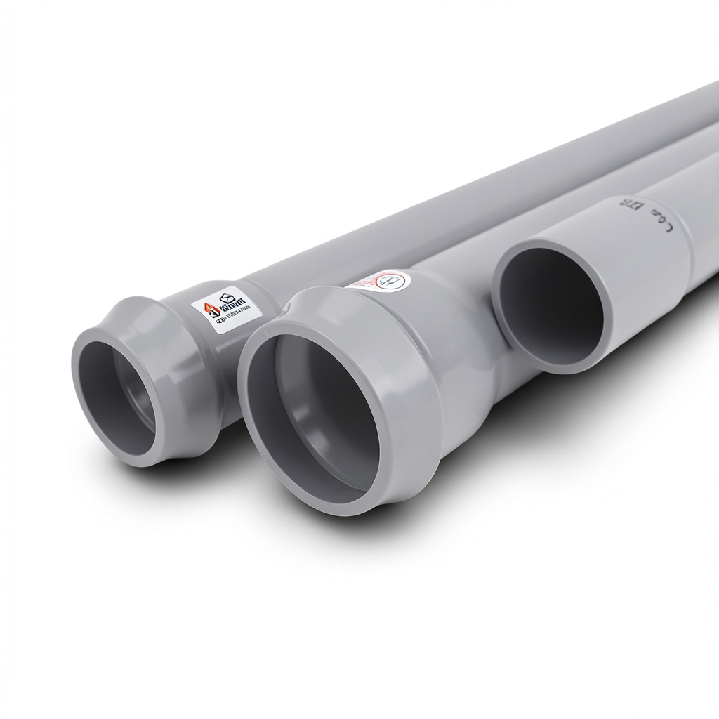 UPVC Pipes Nominal Pressure 6 Bar Outside Diameter 125 mm Thickness 3.1 mm Gray | Al Watania Plastics