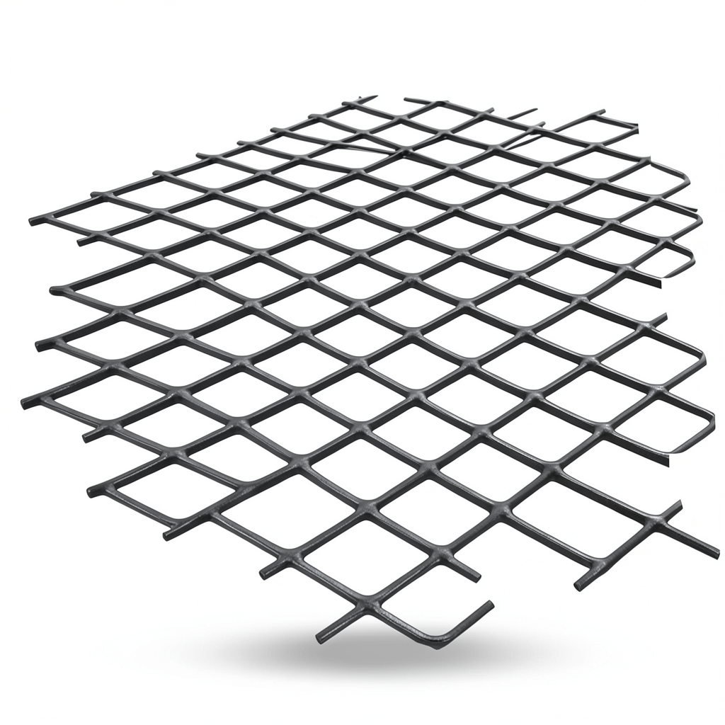 Hot Rolled Black Steel Expanded Metal Mesh Khaleeji 1.7 mm Thickness 1.22 m Width 6 m Length