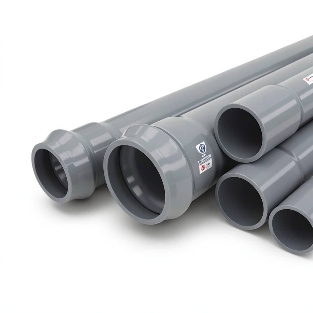 UPVC Pipes Nominal Pressure 8 Bar Outside Diameter 125 mm Thickness 3.9 mm Gray | Al Watania Plastics