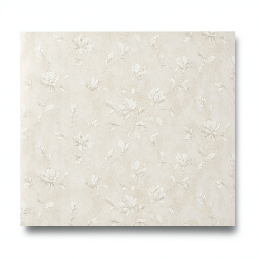 Wall Decoration Floral Design 10 m x 1.06 m Pale Beige, Model 41353
