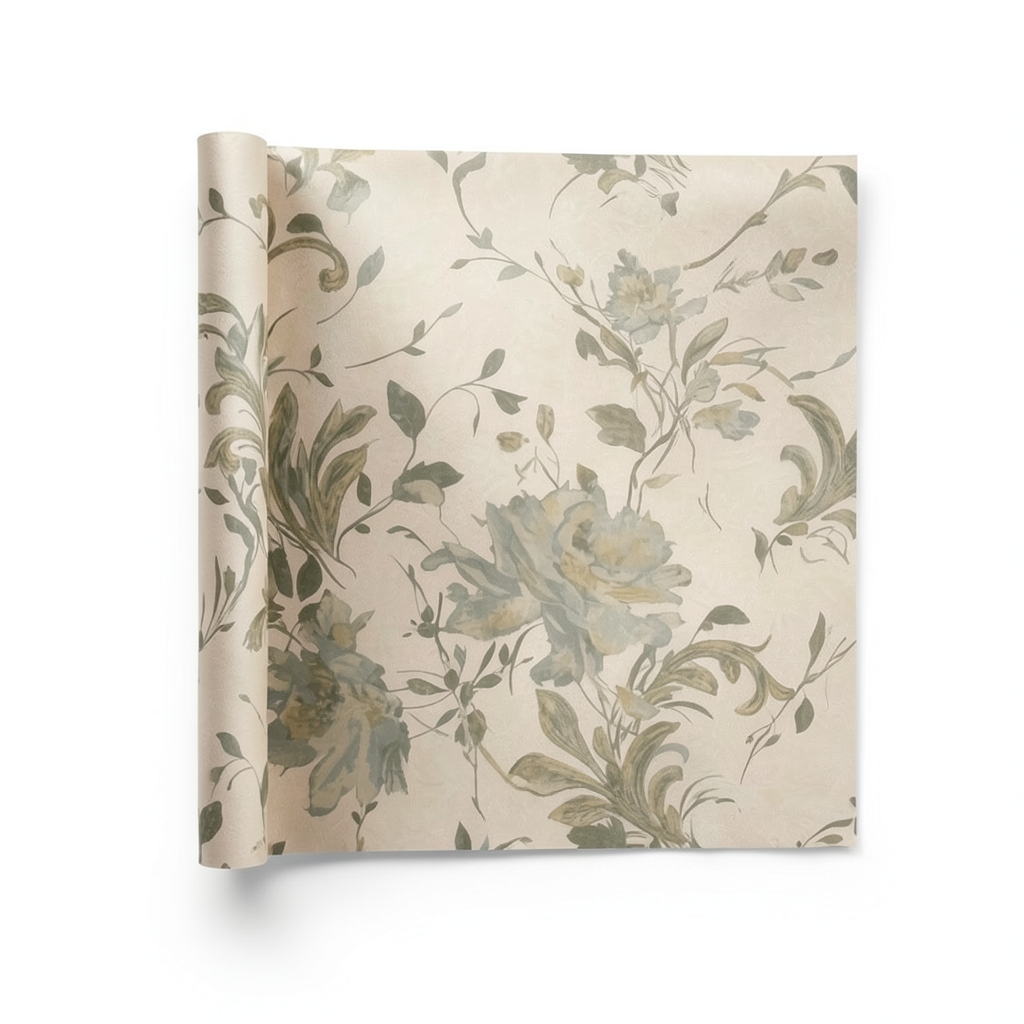 Wall Decoration Floral Design 10 m x 1.06 m Beige, Model 81416