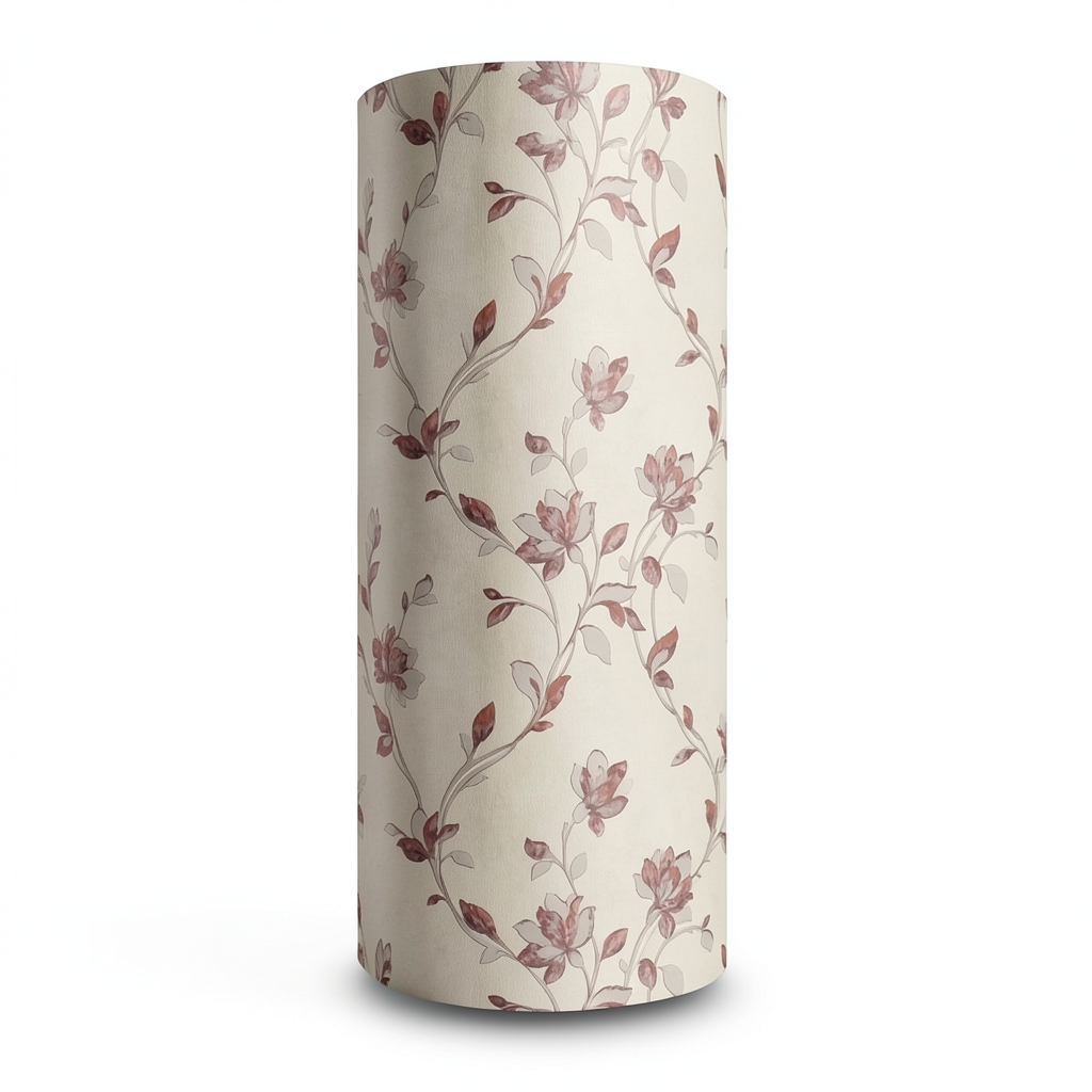 Italian Wallpaper Floral Design 10m x 1.06m Beige, Model 41345