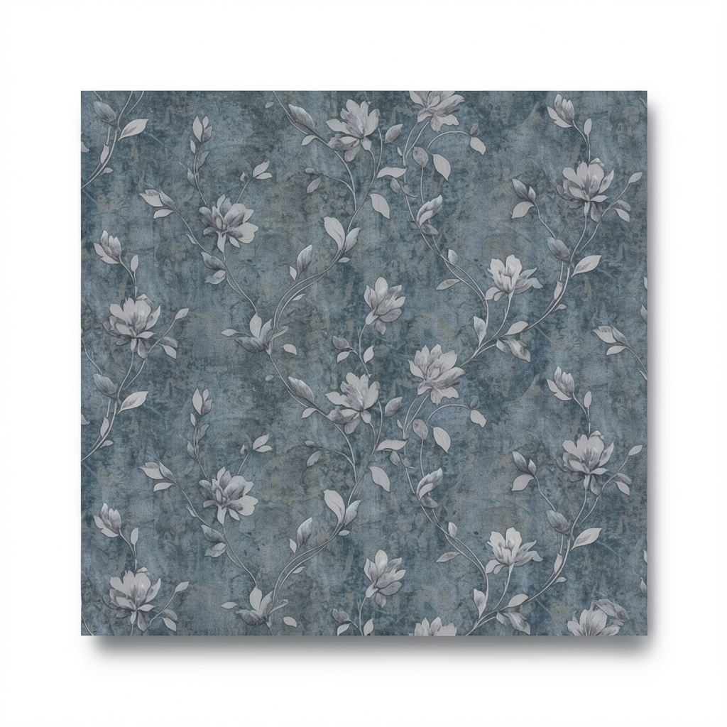 Floral Wall Covering 10m x 1.06m Dark Gray Color, Model 41342