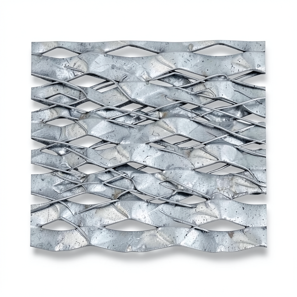 Hot Rolled Expanded Metal Mesh 1.4 mm Thickness, 2.44 M Width, 2 M Length, Drie Design