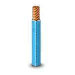 كابل نحاس THHN/THWN معزول PVC 105°C مقاس 2.08 مم² قطر 2.9 مم 600 فولت طول 250 قدم أزرق | شركة الفنار