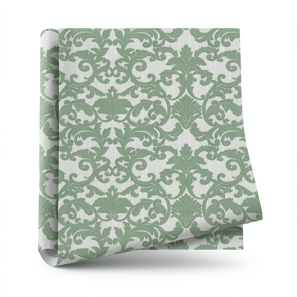Spain Wallpaper Classic Design Green Color, Size 10mx0.53m