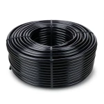 لفة أنابيب HDPE ضغط 12.5 بار PE 80، قطر خارجي 90 ملم، سمك 8.2 ملم، لون أسود