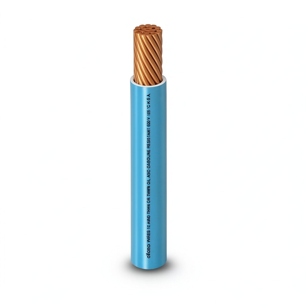 كابل نحاس THHN/THWN معزول PVC 105°C مقاس 1.31 مم² 600 فولت طول 250 قدم أزرق | شركة الفنار