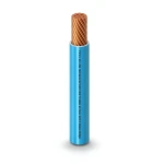 كابل نحاس THHN/THWN عزل PVC 105°C مقاس 2.08 مم² قطر 2.7 مم 600 فولت طول 250 قدم أزرق | شركة الفنار