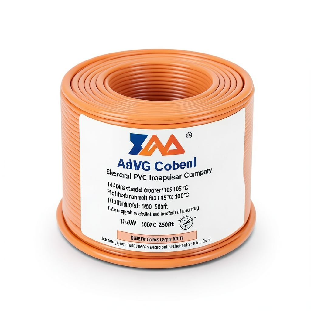 14 AWG Stranded Copper Electric Wire PVC Insulation 105°C Orange 600V 2500ft | Asharqiyah Cables Company for Industry