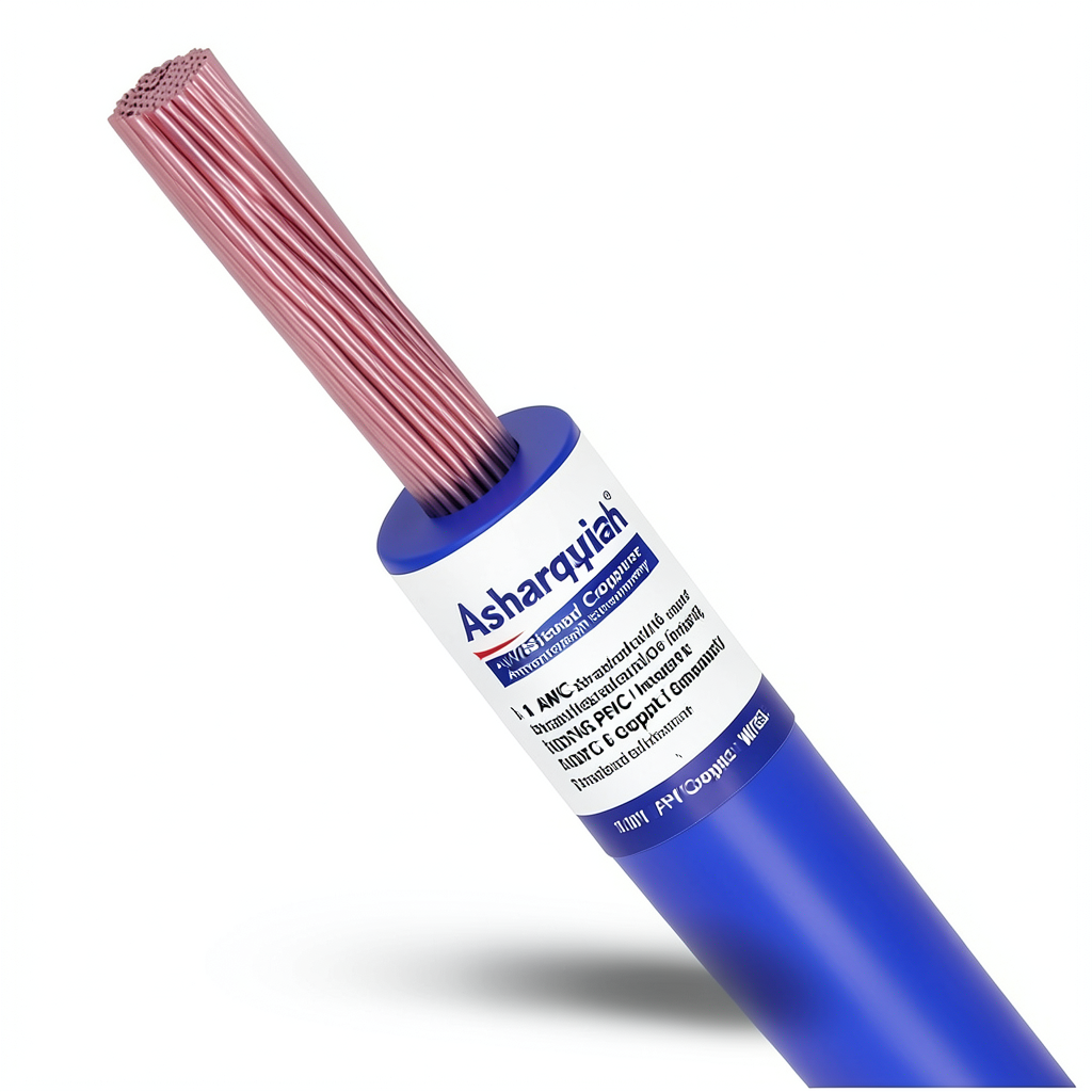 سلك امريكي 1 AWG نحاس مجدول معزول PVC 105°C، أزرق، 600 فولت، طول 500 قدم | شركة كابلات الشرقية للصناعة