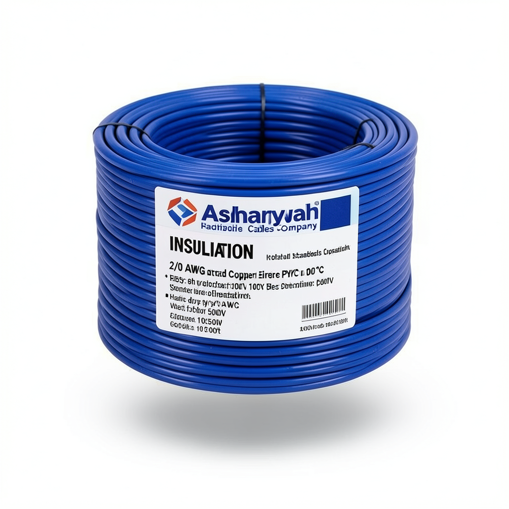 2/0 AWG Stranded Copper Electrical Wire PVC Insulation 105°C Blue 600V 500ft | Asharqiyah Cables Company for Industry
