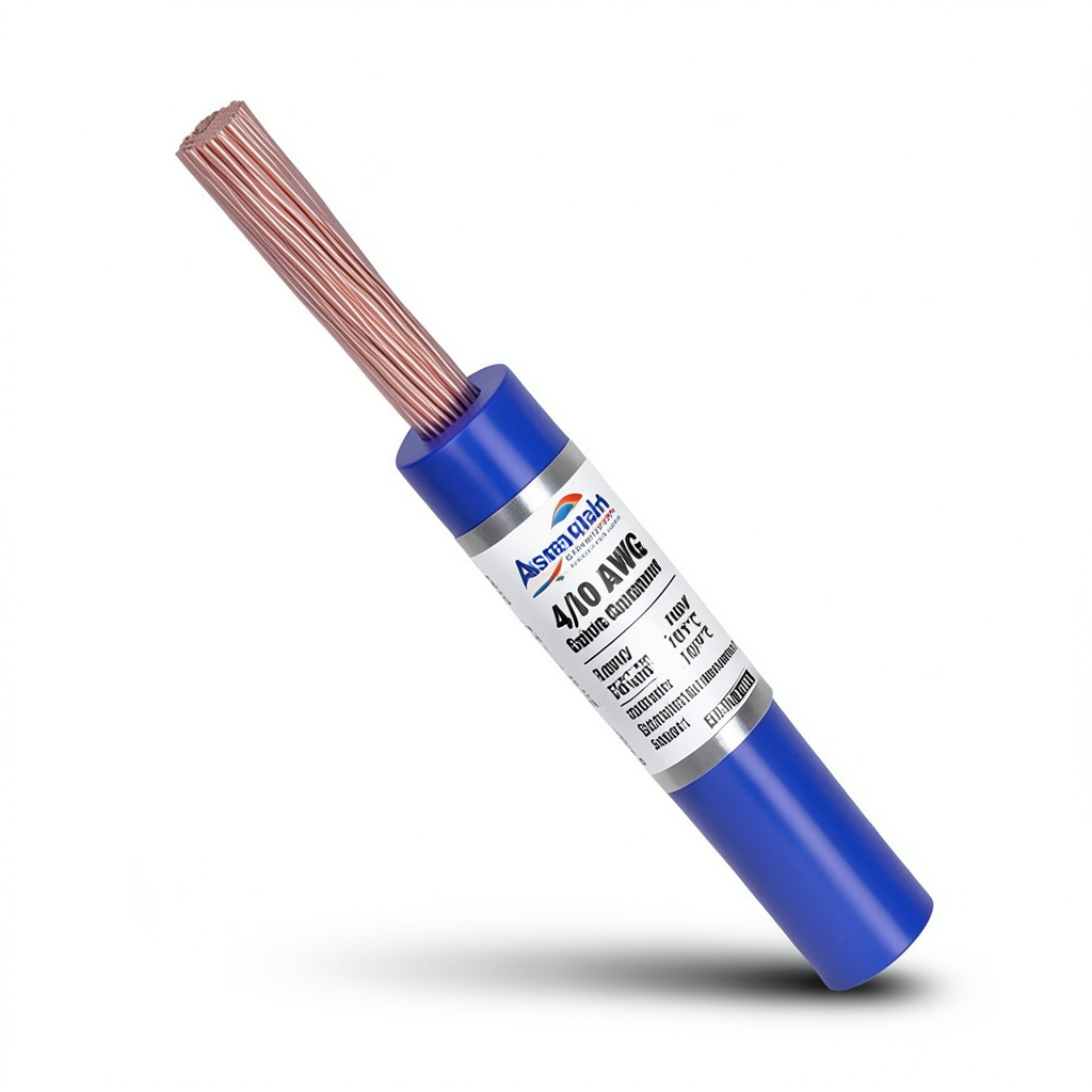 4/0 AWG Stranded Copper Electrical Wire PVC Insulation 105°C, Blue, 600V, 500ft | Asharqiyah Cables Company for Industry