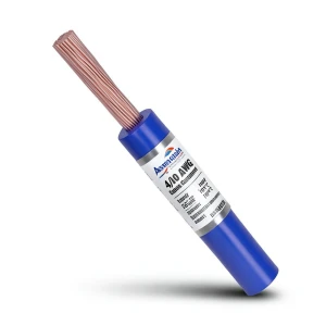 سلك كهربائي أمريكي 4/0 AWG نحاس مجدول معزول PVC 105°C، أزرق، 600 فولت، 500 قدم | شركة كابلات الشرقية للصناعة