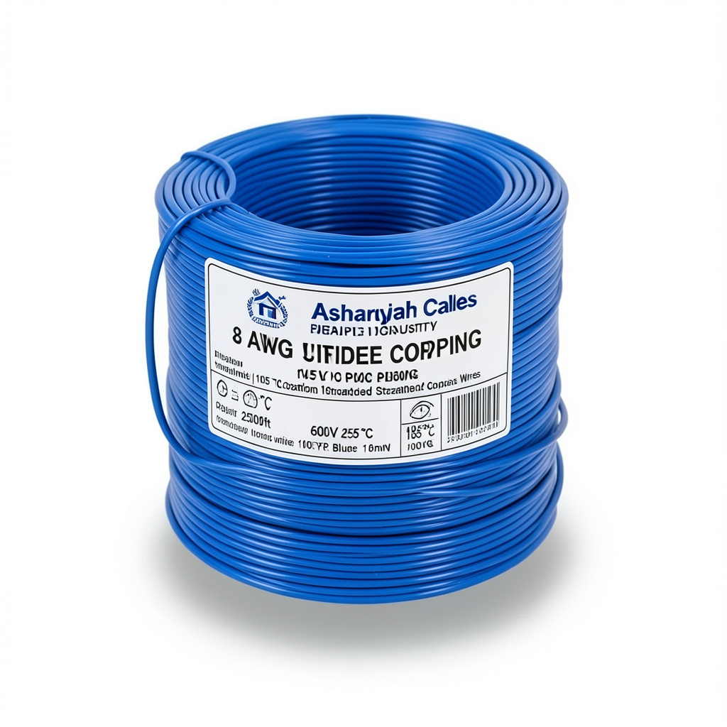 سلك نحاس مجدول 18 AWG مطلي بالقصدير عزل PVC 105°C ازرق 600 فولت طول 2500 قدم | شركة كابلات الشرقية للصناعة