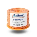 سلك كهرباء امريكي 14 AWG نحاس مجدول معزول PVC 105°C برتقالي 600 فولت طول 2500 قدم | شركة كابلات الشرقية للصناعة