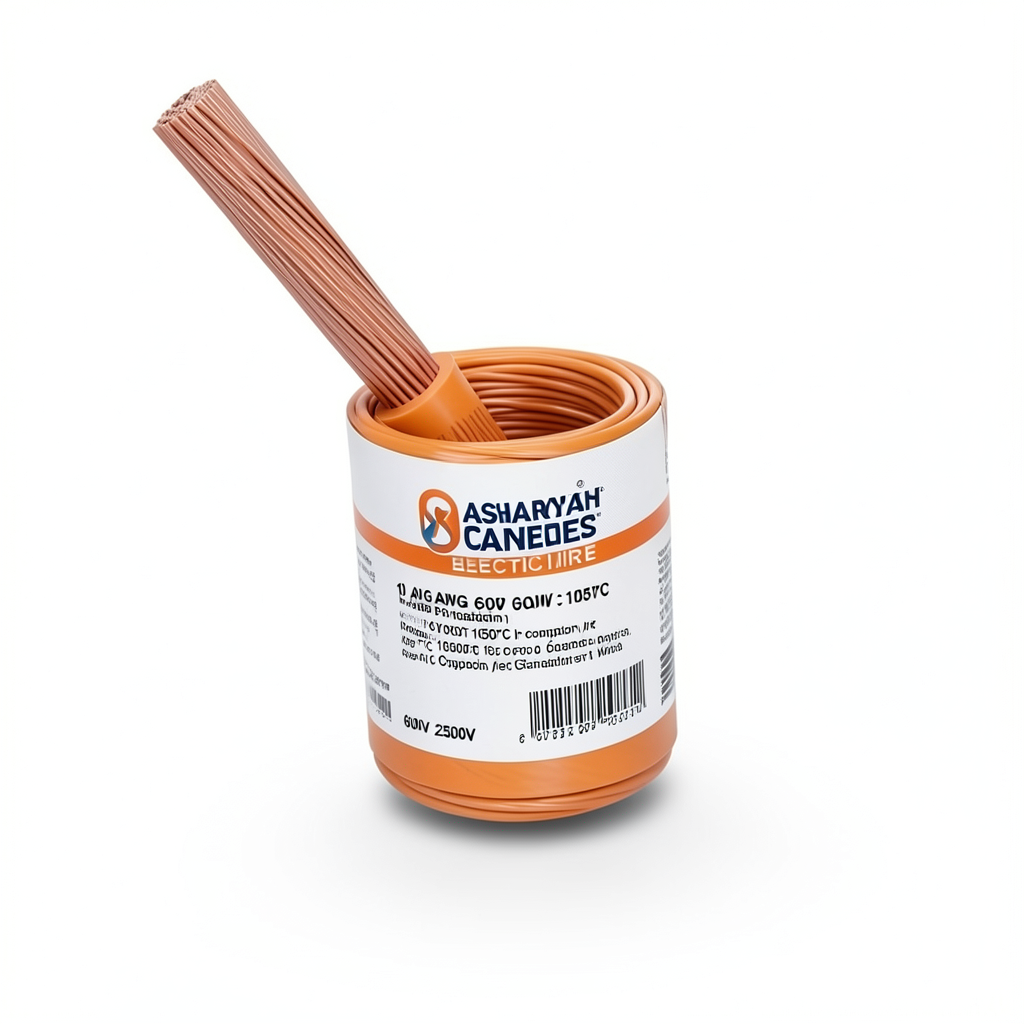 سلك امريكي 10 AWG نحاس مجدول معزول PVC 105°C برتقالي، 600 فولت، طول 2500 قدم | شركة كابلات الشرقية للصناعة