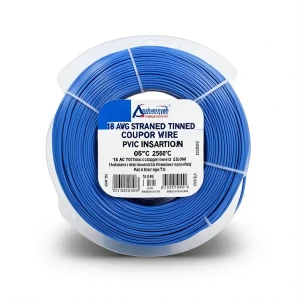 سلك نحاس مجدول 18 AWG مطلي بالقصدير عزل PVC 105°C ازرق 600 فولت طول 2500 قدم | شركة كابلات الشرقية للصناعة