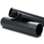 High Density Polyethylene Pipe Pressure 4 Bar PE 80 Size 200 mm Thickness 6.2 mm Black