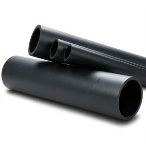 High Density Polyethylene Pipe Pressure 4 Bar PE 80 Size 200 mm Thickness 6.2 mm Black