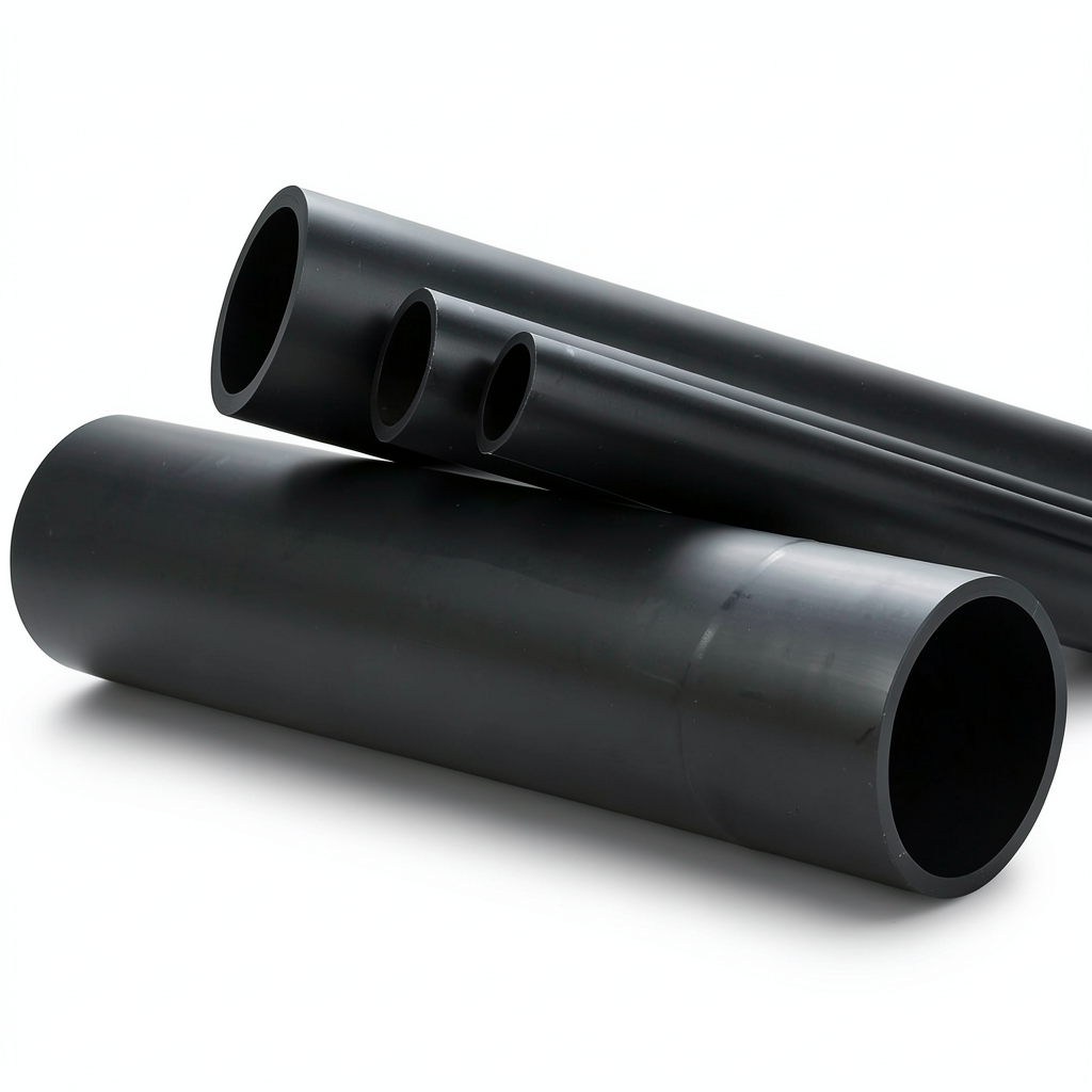 HDPE Plastic Pipe 4 Bar Pressure PE 80 Outer Diameter 280 mm SDR 33 Black