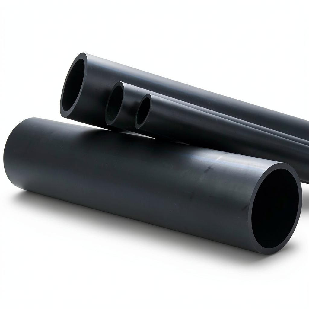 مواسير بلاستيك HDPE ضغط اسمي 12.5 بار PE 80 قطر خارجي 250 ملم سمك 27.9 ملم لون اسود