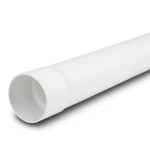 UPVC Plastic Pipe PN 6 Bar SDR 41 Size 110 mm Thickness 2.7 mm White Color