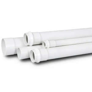 UPVC Plastic Pipe PN 9 Bar Size 4 inch Thickness 5.2 mm White Color