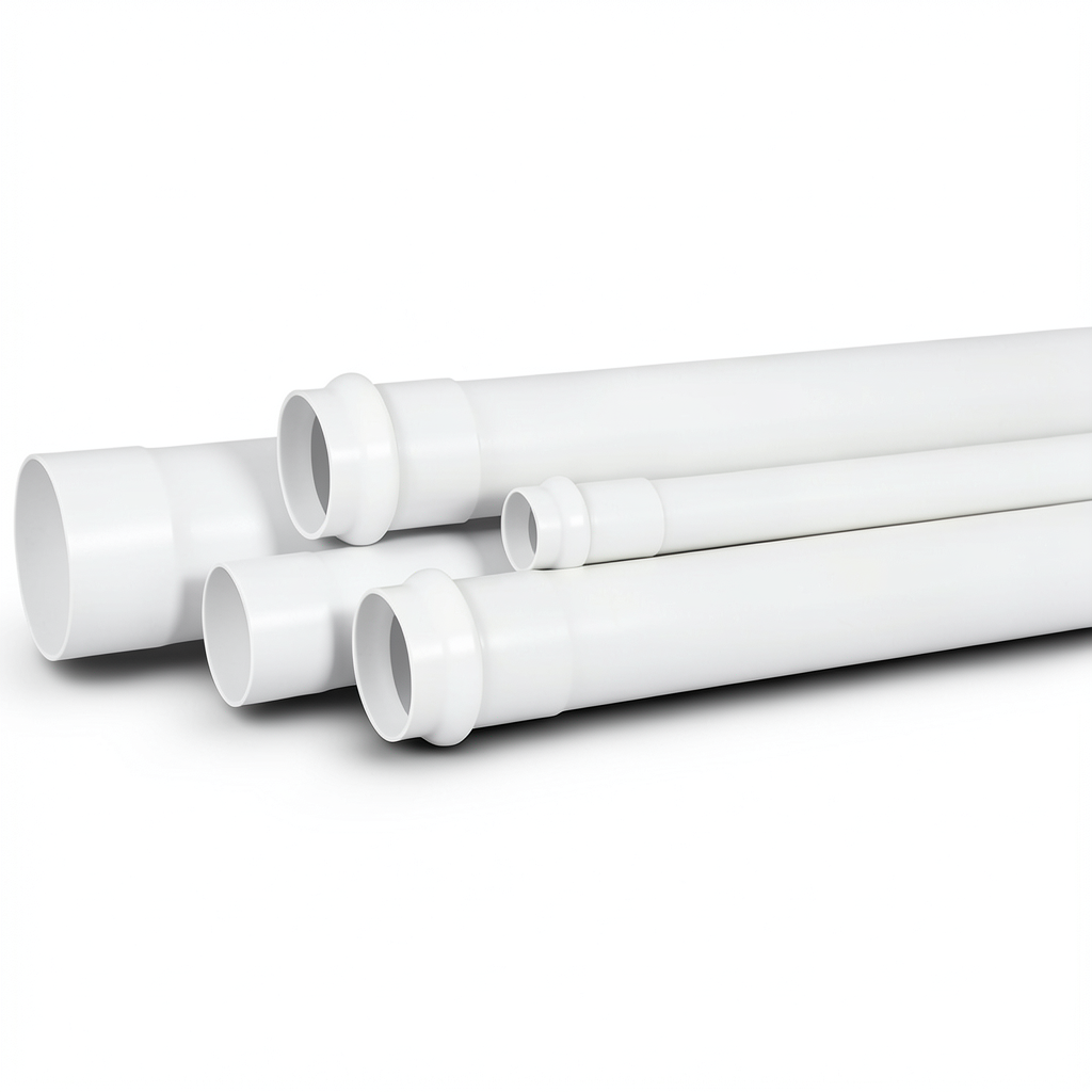 UPVC Plastic Pipe PN 9 Bar Size 8 inch Thickness 9 mm White Color