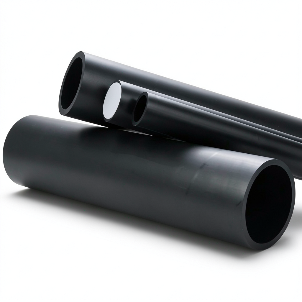 High Density Polyethylene Pipe Pressure 12.5 Bar PE 80 Thickness 62.5 mm Black