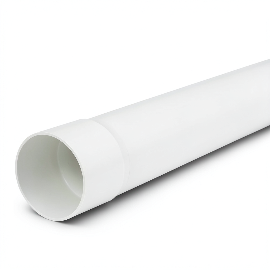 UPVC Plastic Pipe PN 6 Bar SDR 41 Size 180 mm Thickness 4.4 mm White