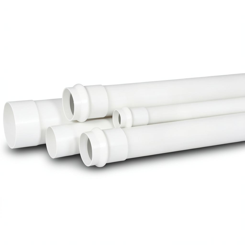 UPVC Pipe PN 12 Bar Size 4 inch Thickness 7.4 mm White Color
