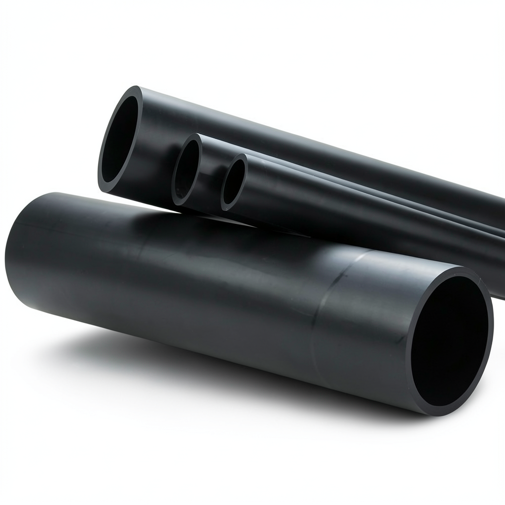 مواسير بلاستيك HDPE ضغط اسمي 12.5 بار PE 80 قطر خارجي 250 ملم سمك 27.9 ملم لون اسود