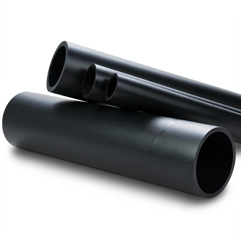 مواسير بلاستيك HDPE ضغط 12.5 بار PE 80 قطر خارجي 180 مم سمك 16.4 مم SDR 11 لون أسود