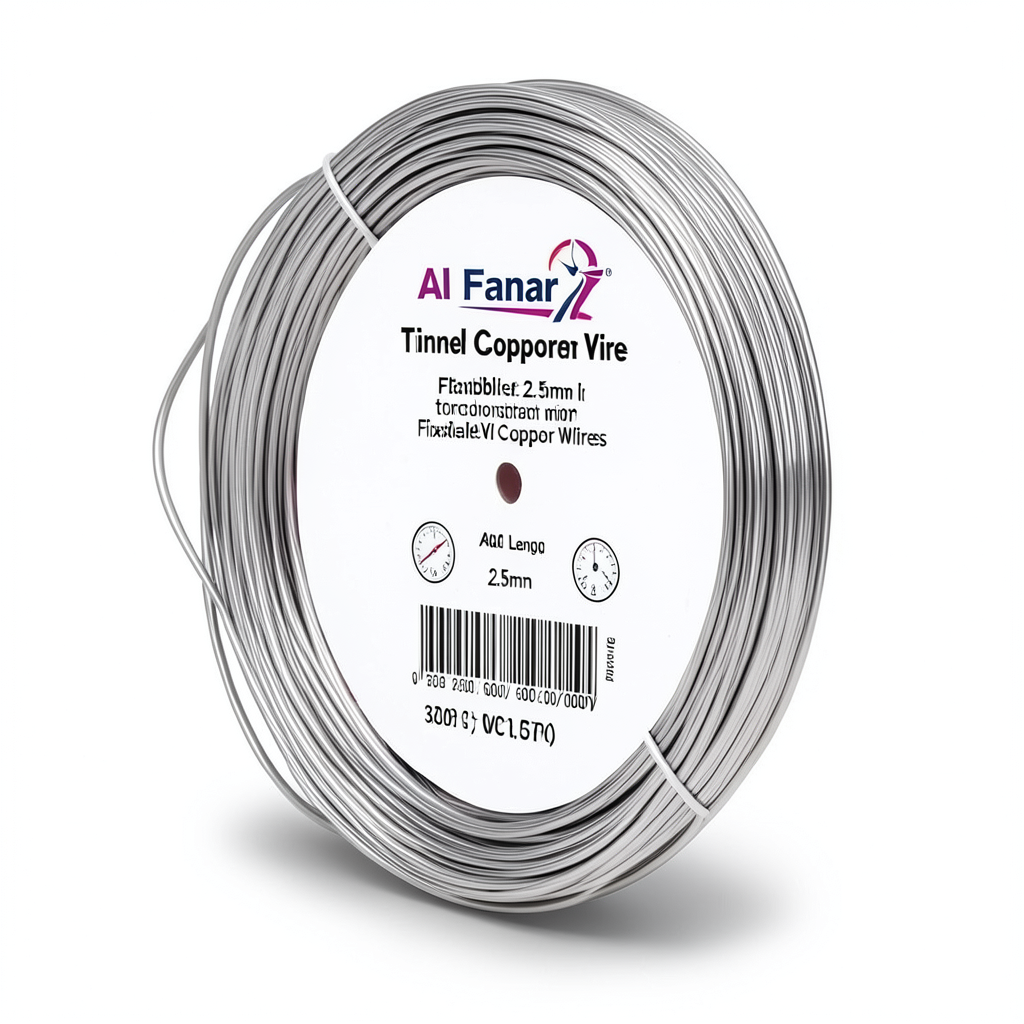 Flexible Tinned Copper Wire 2.5mm, 600/1000V, 300ft Length | Al Fanar