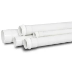 UPVC Plastic Pipe PN 9 Bar Size 4 inch Thickness 5.2 mm White Color