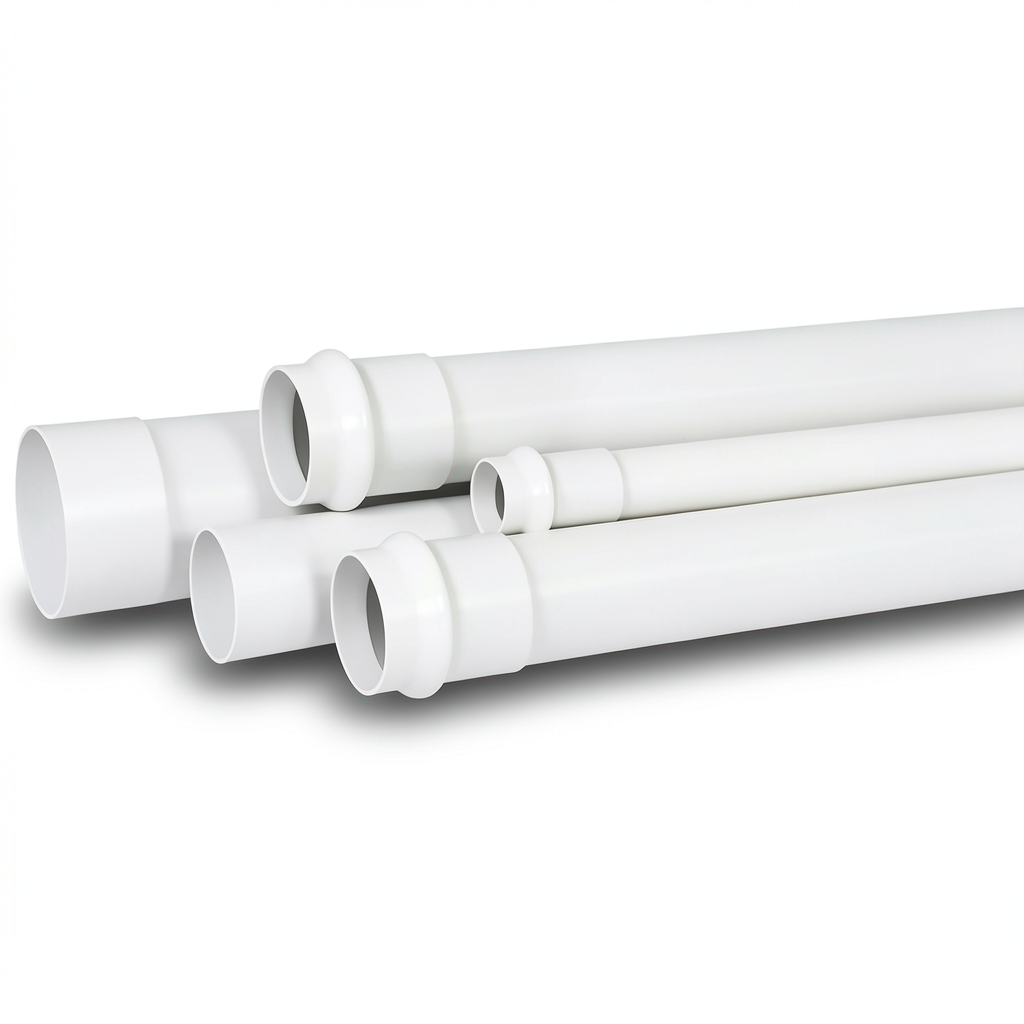 UPVC Pipe PN 9 Bar Size 6 inch Thickness 7.6 mm White Color