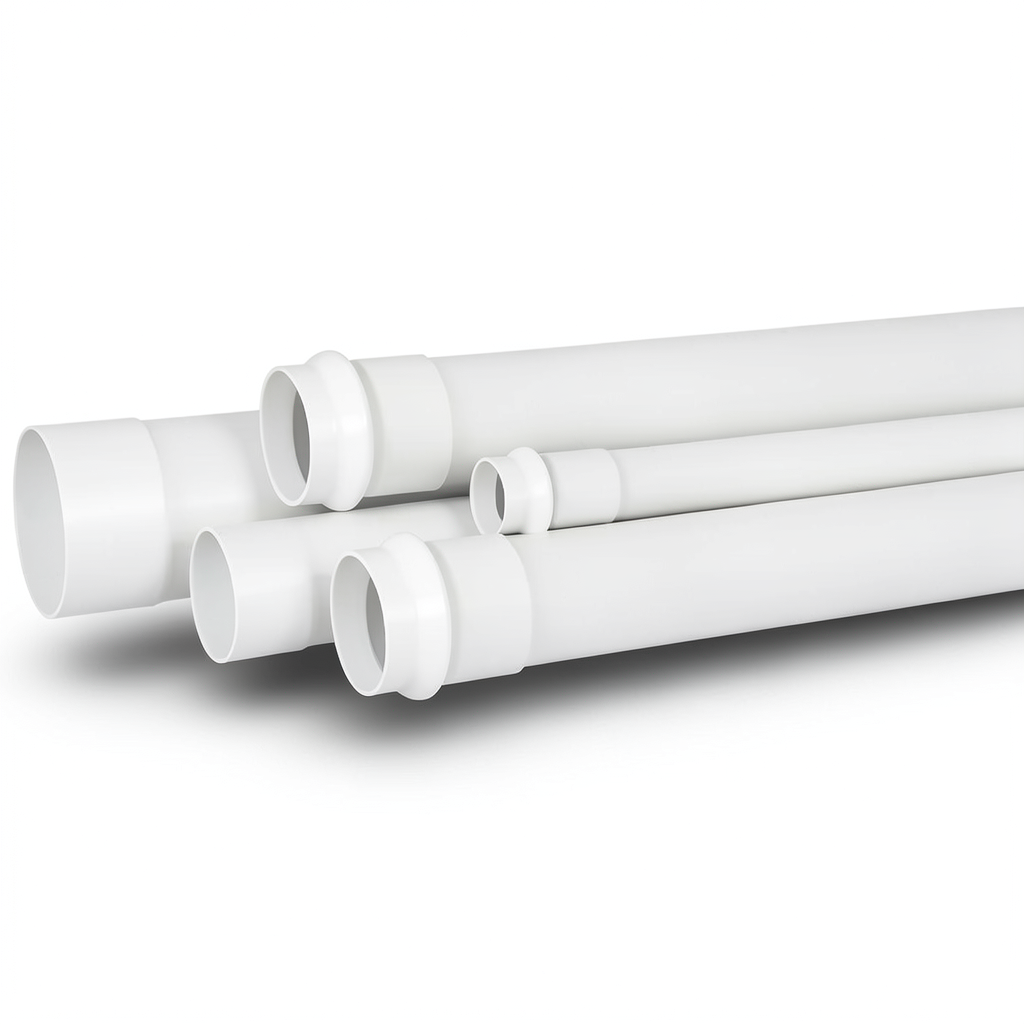 UPVC Plastic Pipe PN 9 Bar Size 8 inch Thickness 9 mm White Color