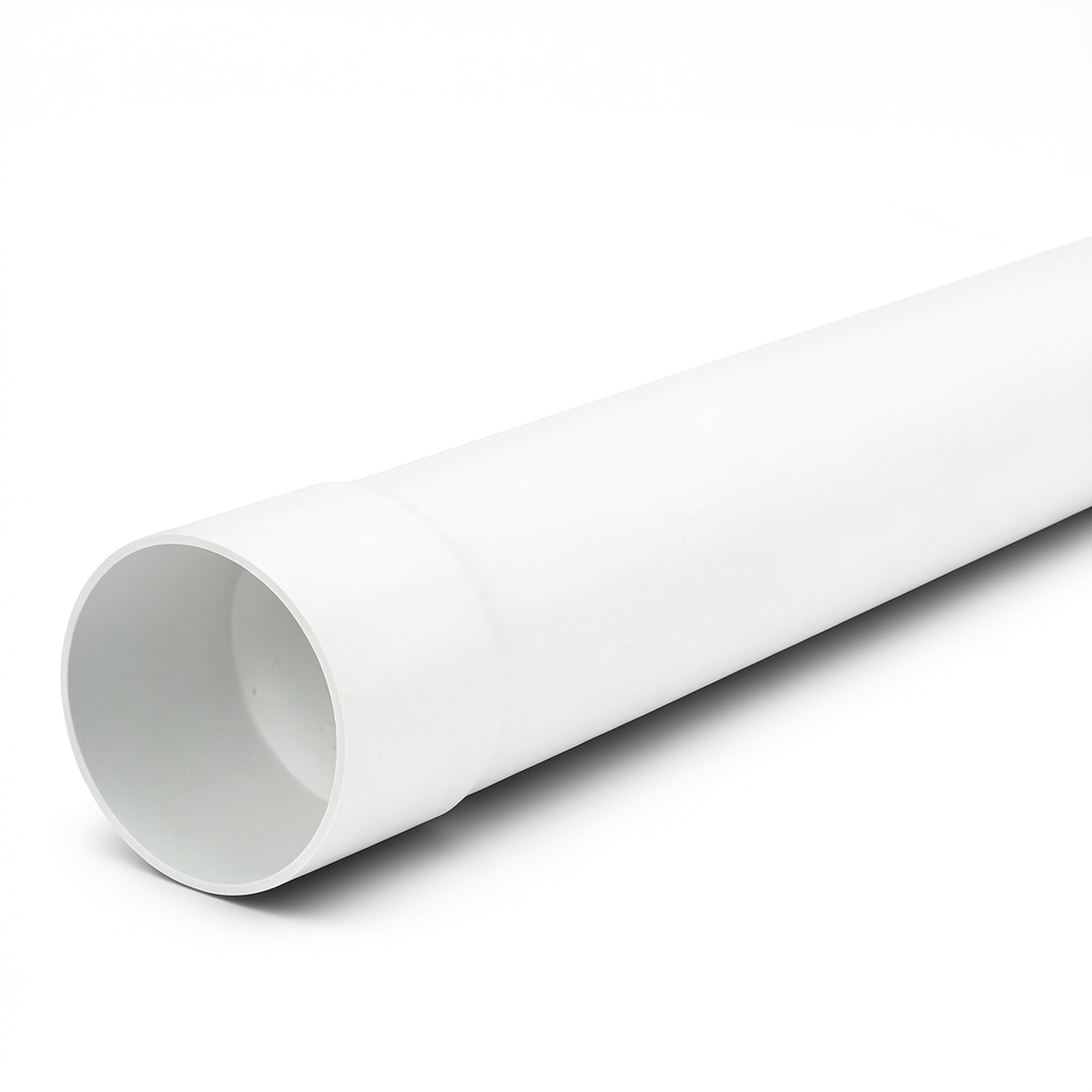 UPVC Pipe PN 6 Bar SDR 41 Size 200 mm Thickness 4.9 mm White Color