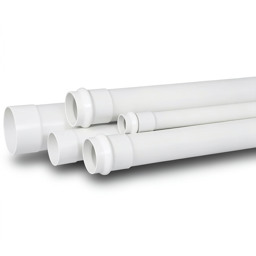 UPVC Pipe PN 12 Bar Size 4 inch Thickness 7.4 mm White Color