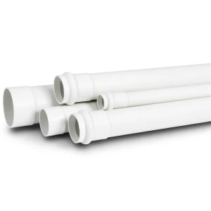 UPVC Plastic Pipe PN 12 Bar Size 6 inch Thickness 10.4 mm White Color