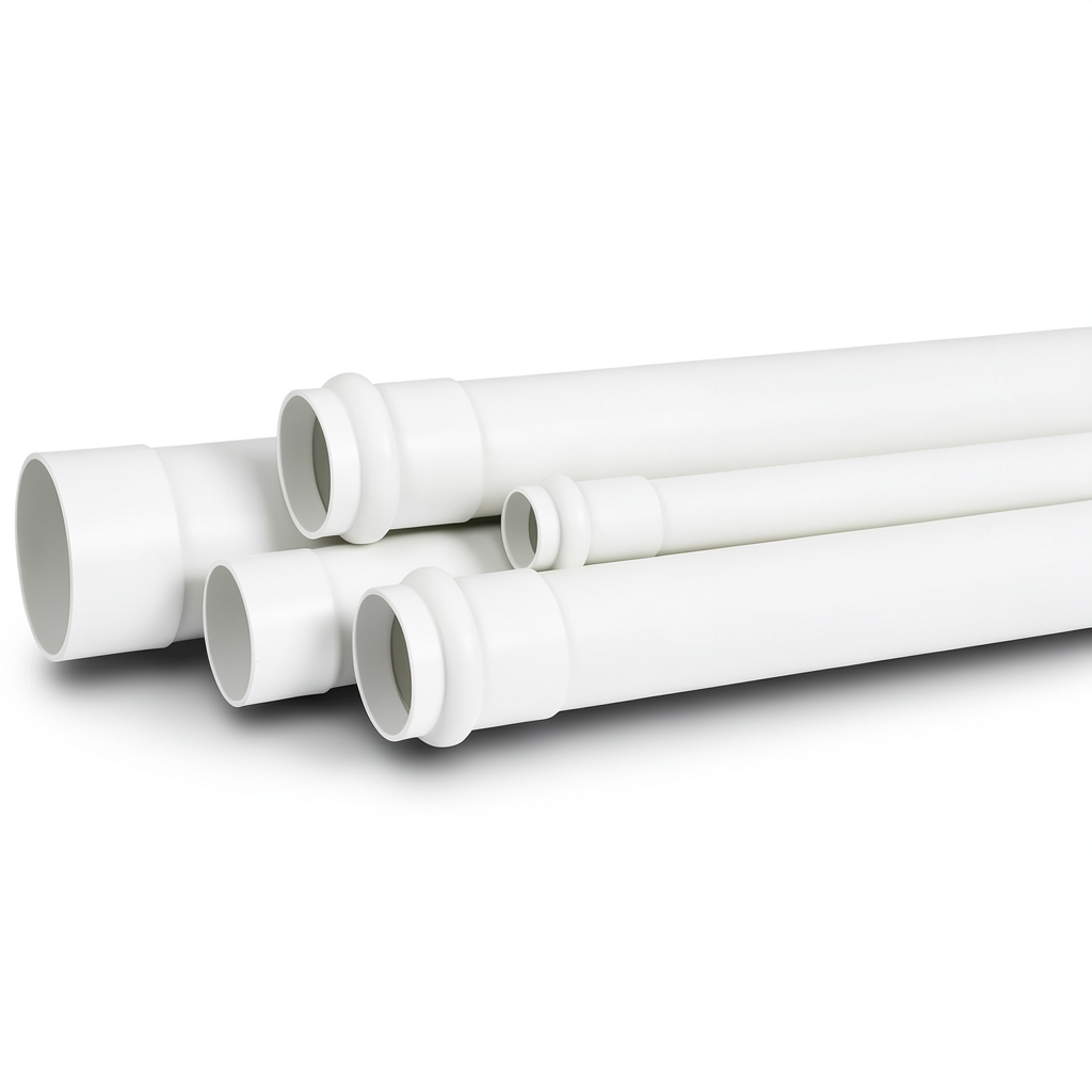UPVC Plastic Pipe PN 12 Bar Size 6 inch Thickness 10.4 mm White Color
