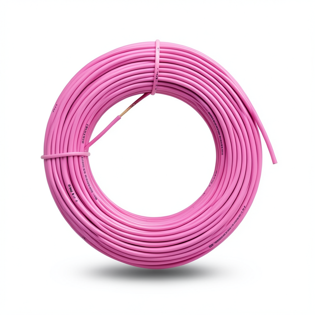 كابل نحاس THHN/THWN معزول PVC °105 مقاس 0.82 مم² 600 فولت 300 قدم وردي | شركة الفنار