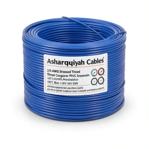 2/0 AWG Stranded Tinned Copper Wire PVC Insulation 105°C Blue 600V 500ft | Asharqiyah Cables Company for Industry