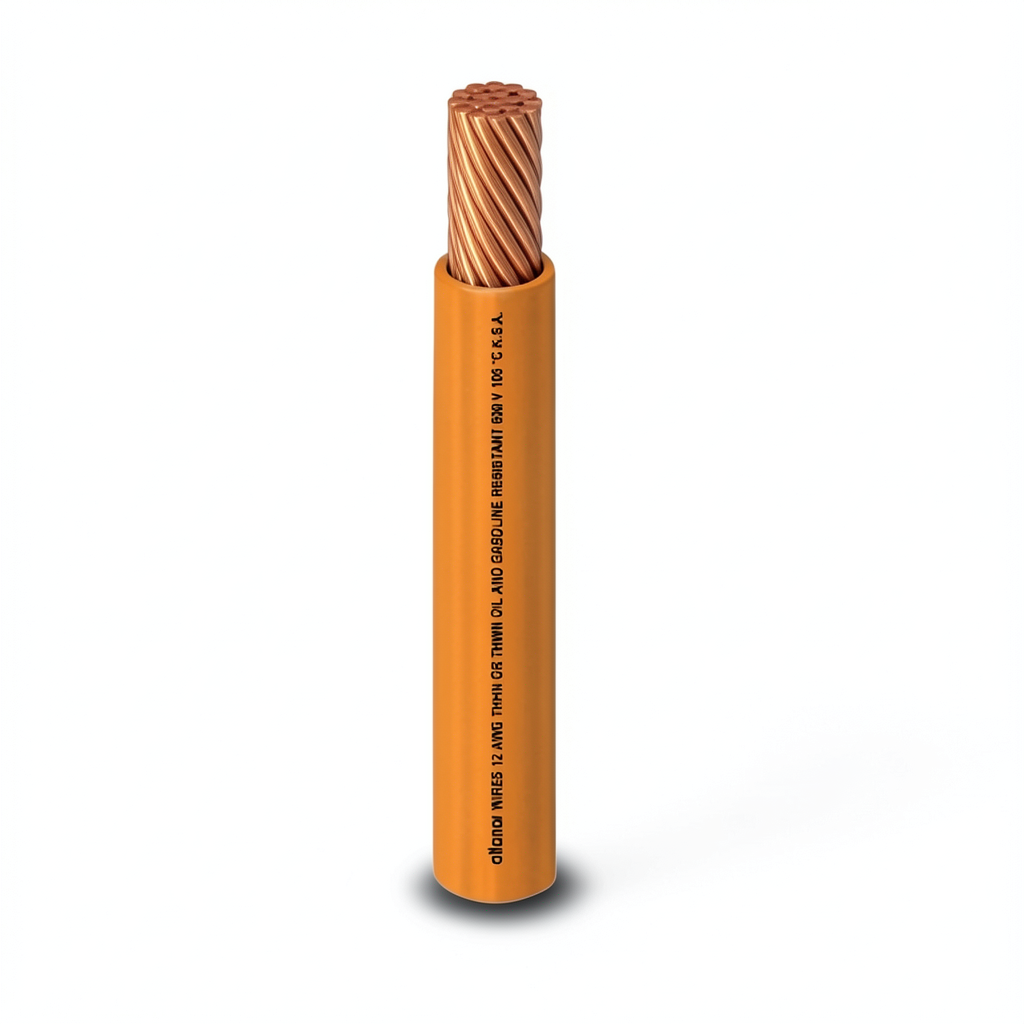 كابل نحاس THHN/THWN مقاس 2.08 مم² عزل PVC 105°C قطر 2.9 مم 600 فولت طول 300 قدم برتقالي | شركة الفنار