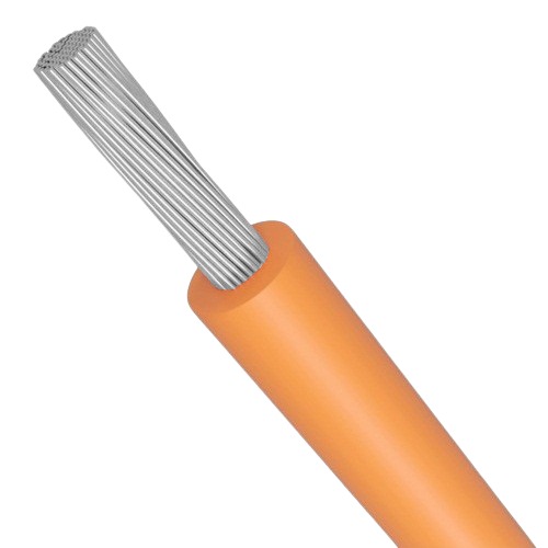 لفة سلك كهرباء نحاس مجدول 12 AWG مطلي بالقصدير، عازل PVC 105°C، برتقالى، 600 فولت، 2500 قدم | شركة كابلات الشرقية للصناعة