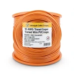 سلك نحاس مجدول 10 AWG مطلي بالقصدير عزل PVC 105°C برتقالى 600 فولت طول 2500 قدم | شركة كابلات الشرقية للصناعة