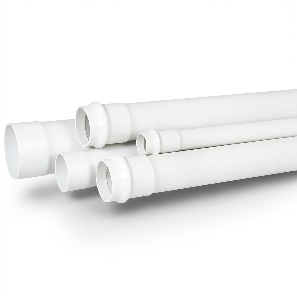 مواسير UPVC ضغط 12 بار مقاس 8 إنش سمك 11.9 مم لون أبيض