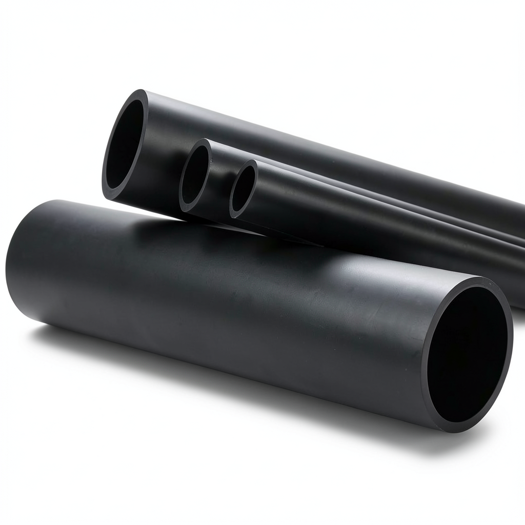 مواسير بلاستيك HDPE ضغط 12.5 بار PE 80 قطر خارجي 250 مم SDR 11 لون أسود